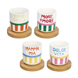 Set 4 bicchierini caffè viva l’Italia