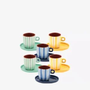 Set 6 tazze caffè c/p Righe - Attimi