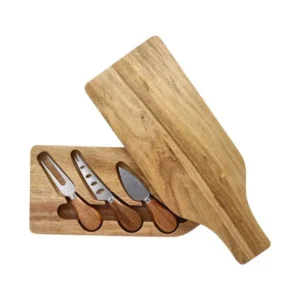 Set formaggio con 3 coltellini e tagliere